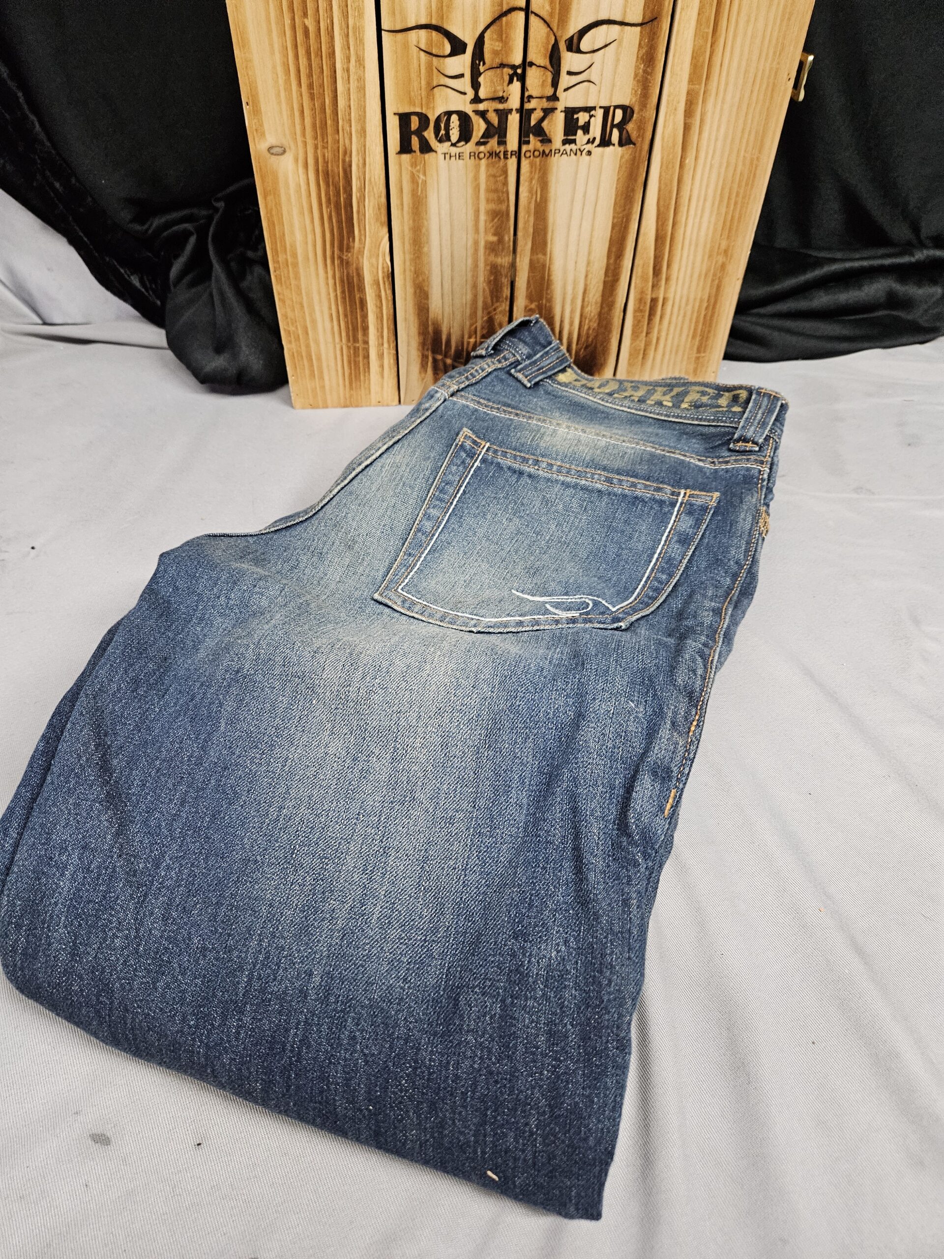 ROKKER ® Jeans ORIGINAL * W 30 L34 Motorrad Hose blau (HO4)