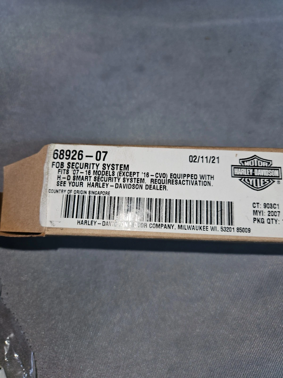 HARLEY® FOB SENDER SCHLOSS ZÜNDSCHLOSS OEM 68926-07 – Bild 2