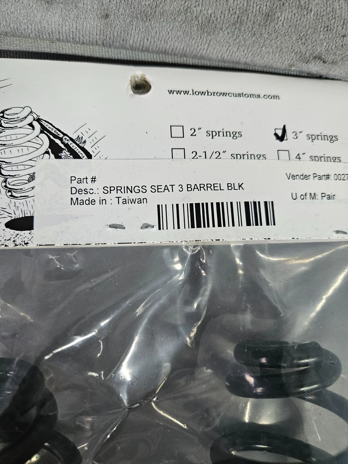 Schwingsattel Federn für Harley Lowbrow Seat Springs 3" Barrel black – Bild 2